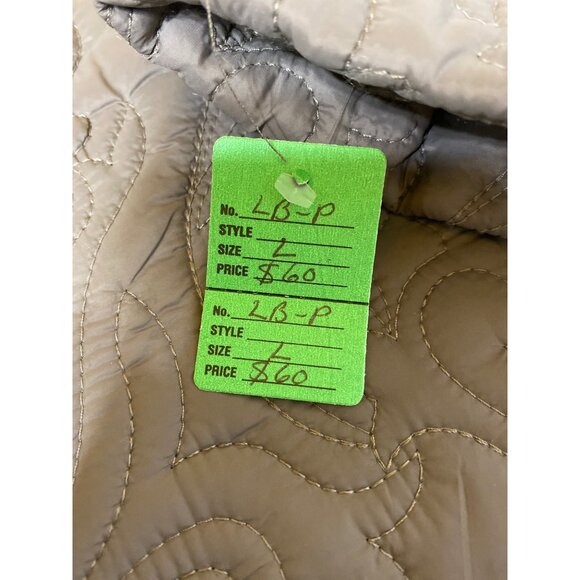 Womens Taupe Quilted Jacket With Embroidered Design By Tahari - Zipper Closure F - Picture 8 of 8